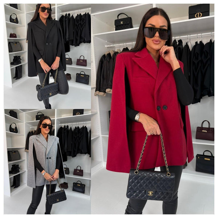 Double Button Cape Blazer for Women Lune London