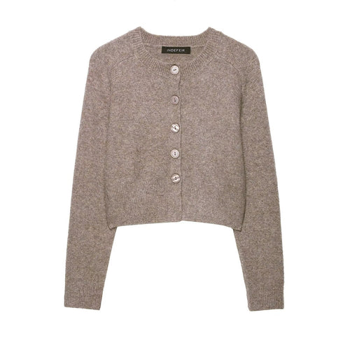 Women's short knit cardigan with button closure Lune London