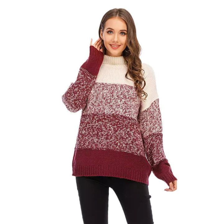 Pull à col roulé confortable pour femmes en tricot texturé Chic & Stil
