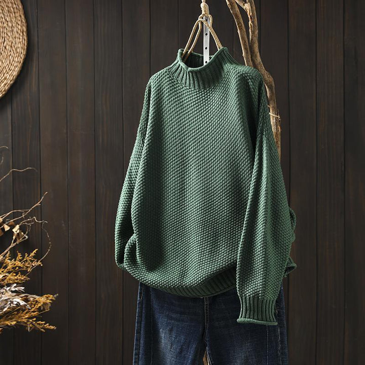 Pull en tricot décontracté pour femmes avec col montant Chic & Stil
