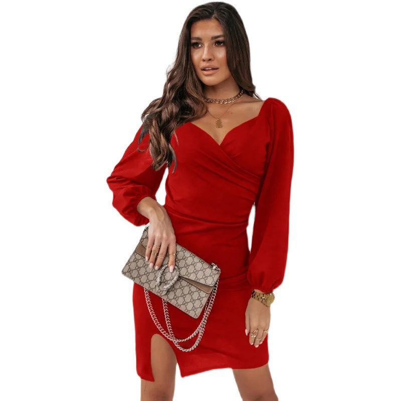 Wrap dress for women with an elegant waist and flared sleeves Lune London