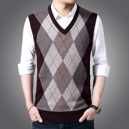 Elegant argyle knit vest for men Chic und Stil