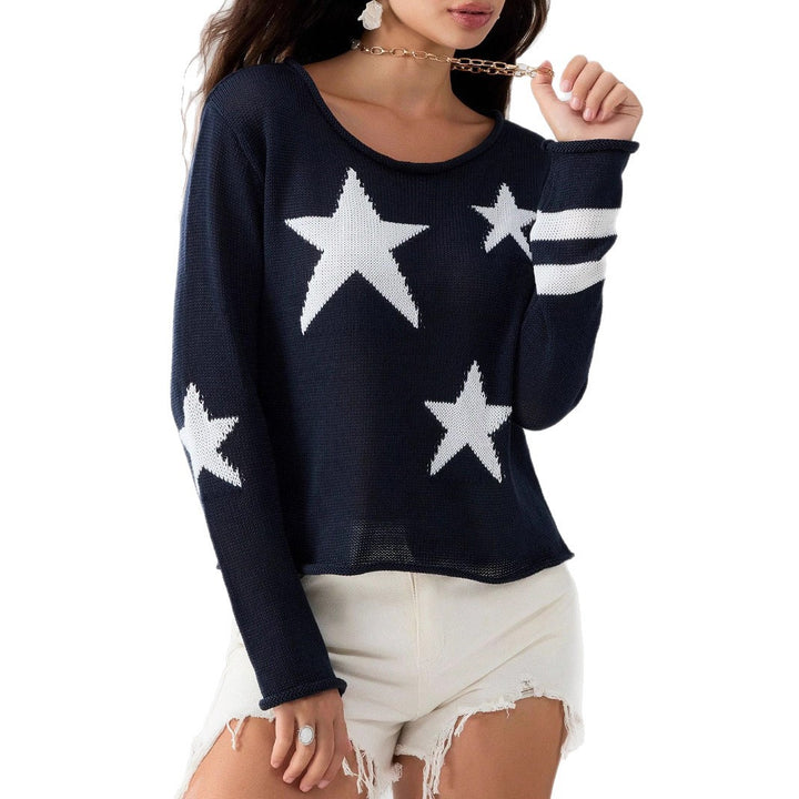 Women's sweater with star pattern in high quality knit Lune London