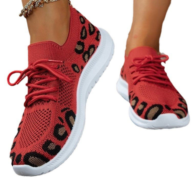 Women's sports shoes, breathable and featuring a trendy animal print Lune London