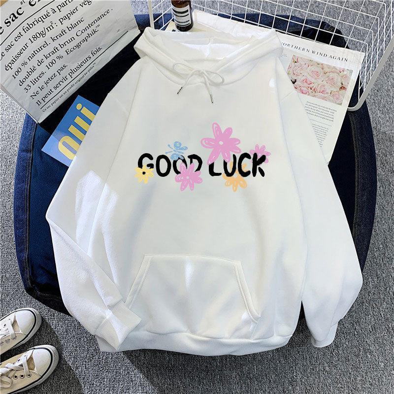 Women's hoodie with cheerful design and printed lettering Chic & Stil