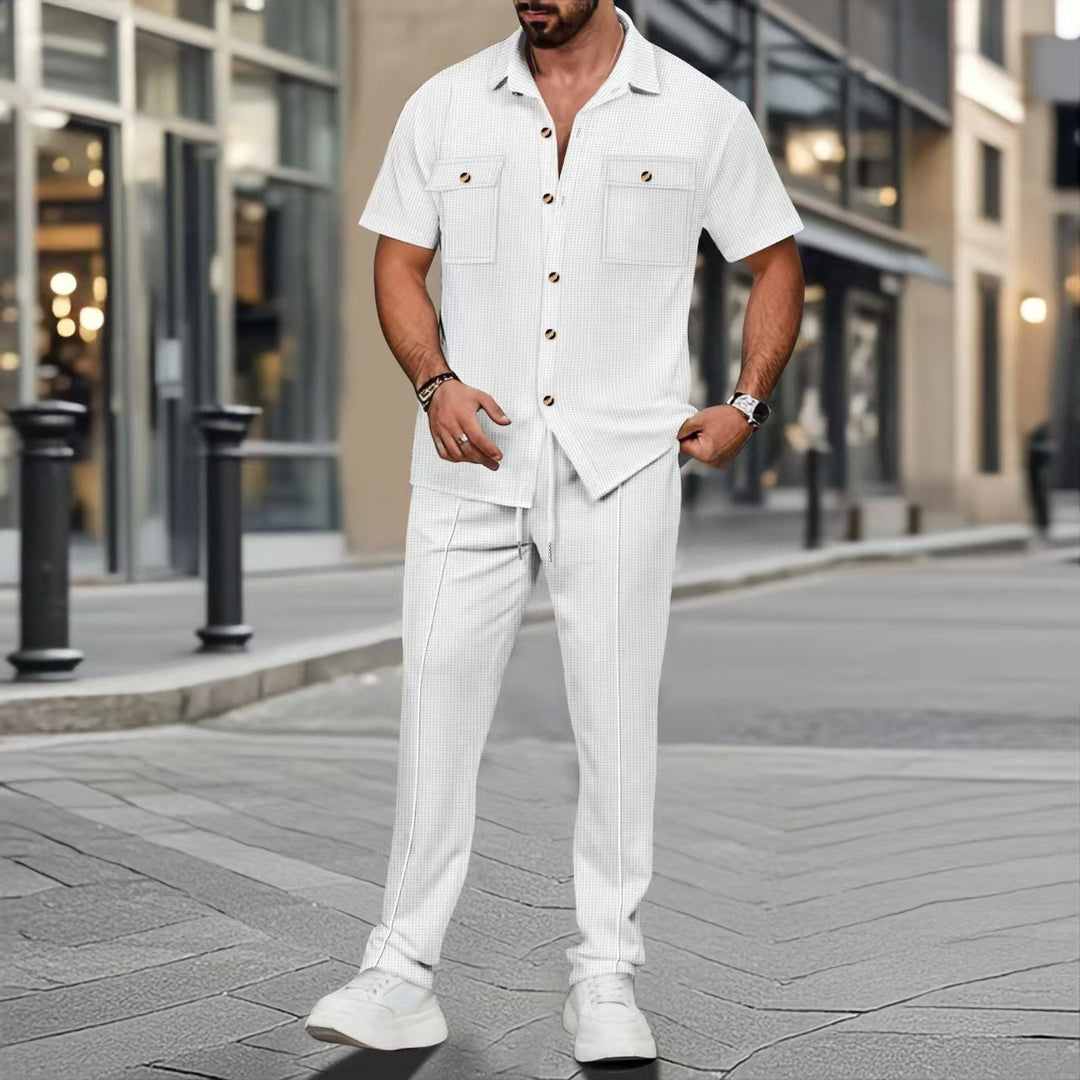 Fashion casual suit for men with striped pattern and practical pockets Lune London