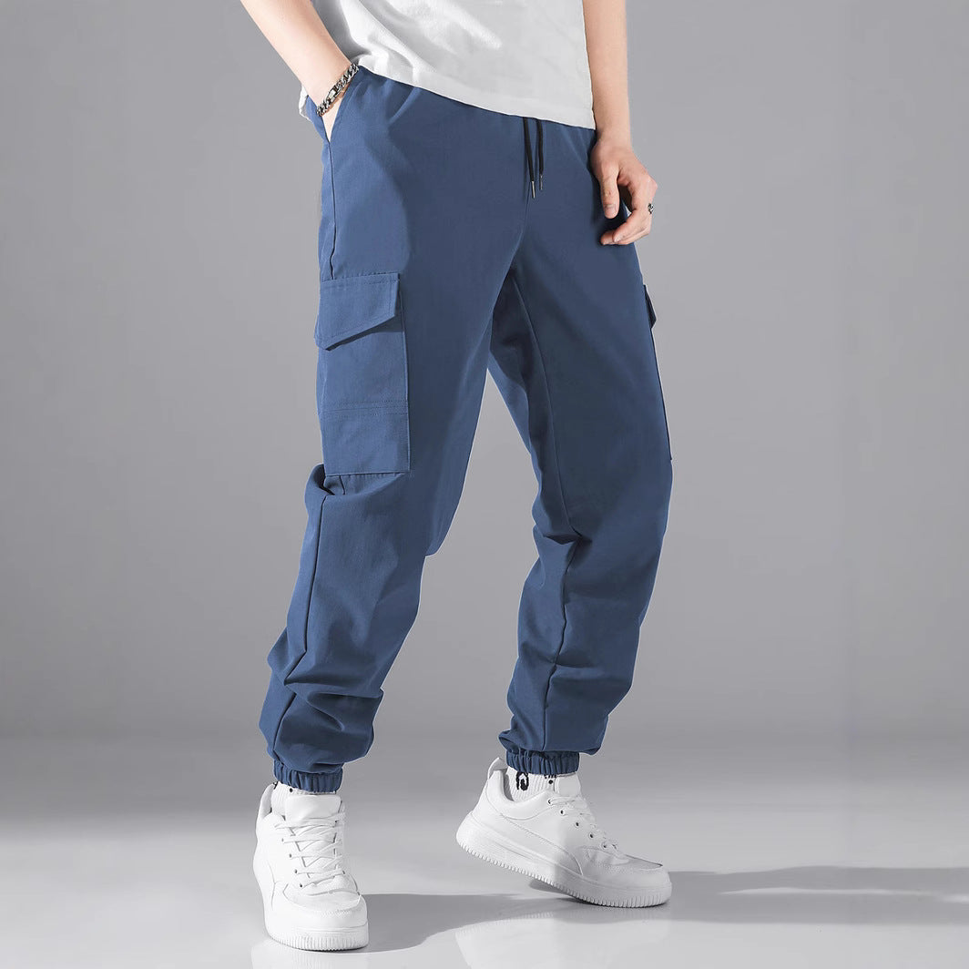 Men's cargo jogger pants with elastic waistband and side pockets Lune London