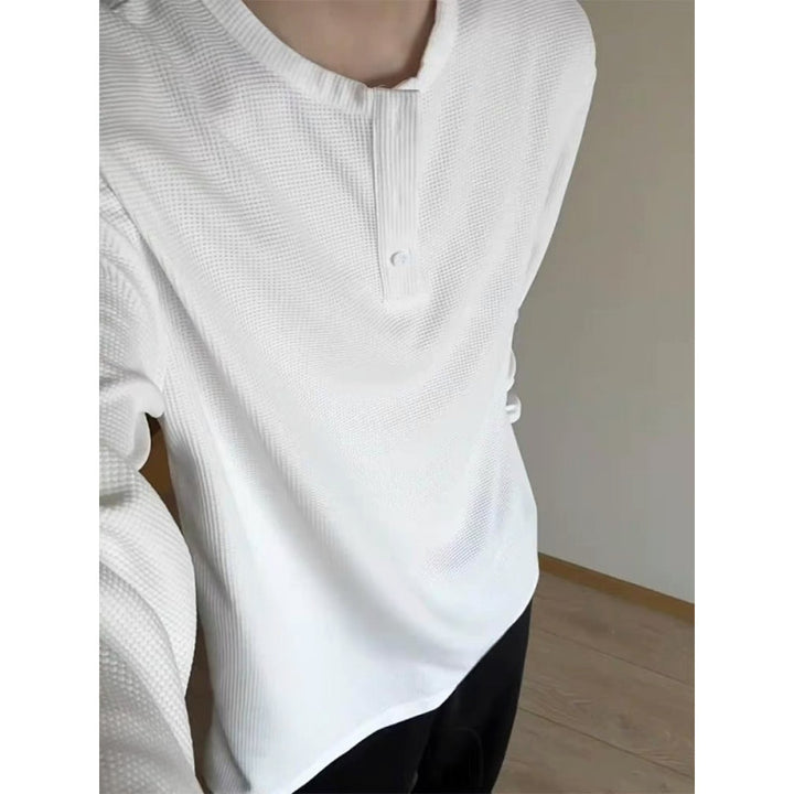Men's long sleeve t-shirt in textured fabric Lune London