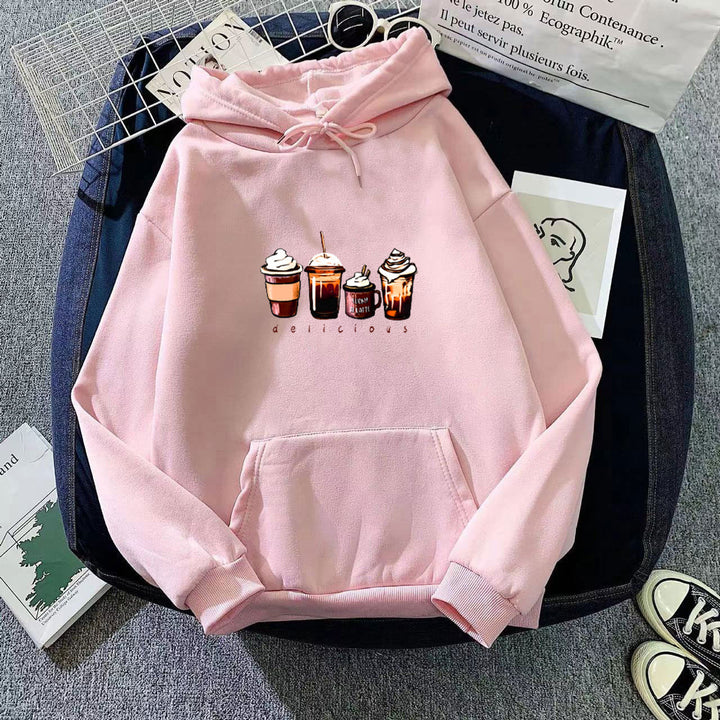Women's hoodie with cute drink motif Chic & Stil