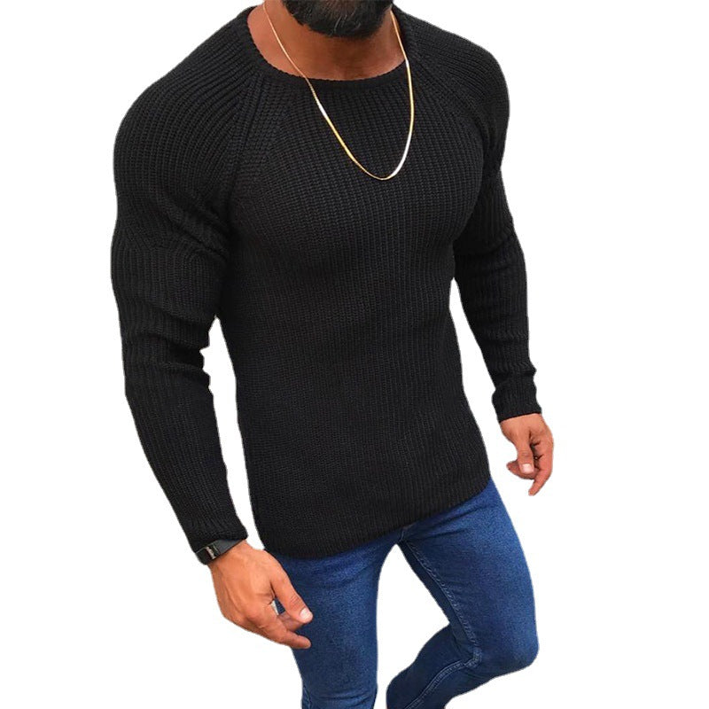 Knitted sweater for men with structured honeycomb pattern and fitted cut Lune London