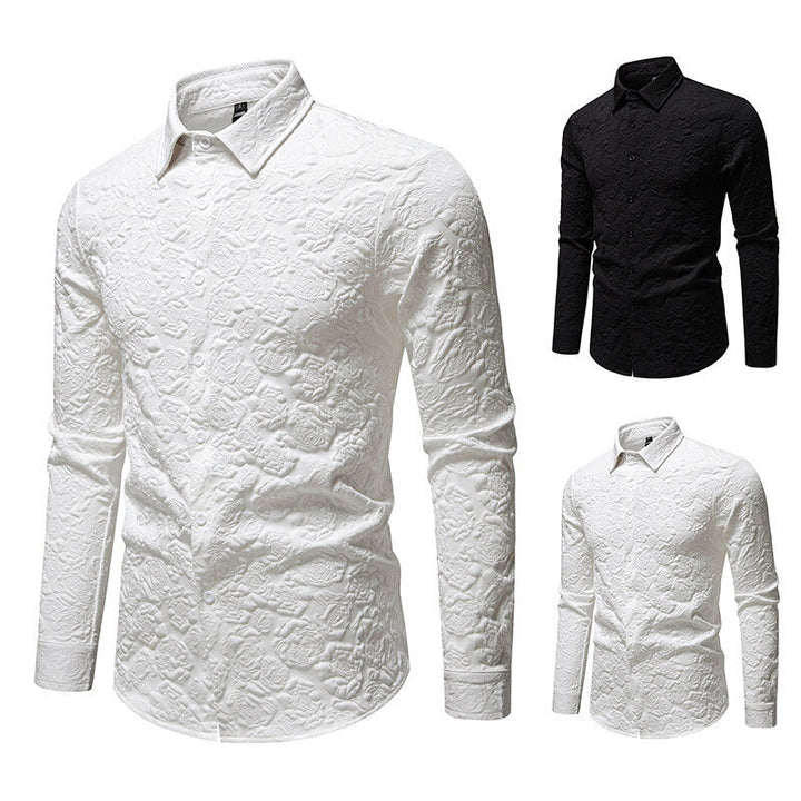 Men's Long Sleeve Shirt with Textured Design Lune London
