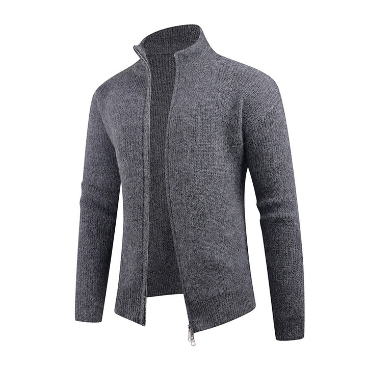 High collar sweater for men with decorative zip Lune London