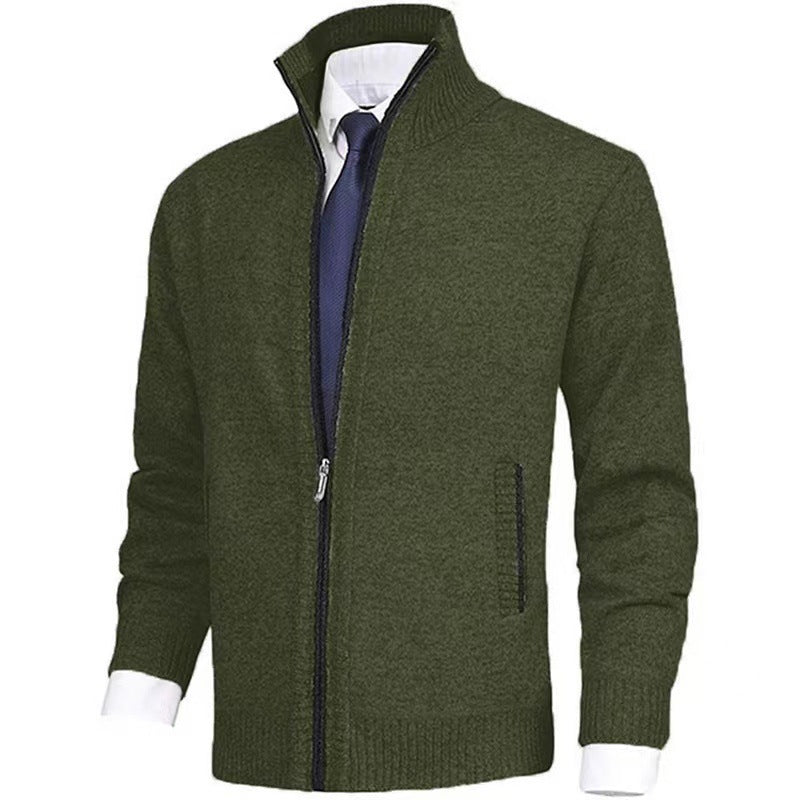 Men's knit jacket with high collar and full zip Lune London
