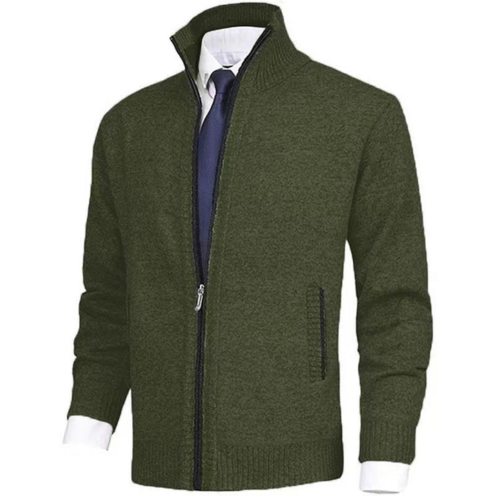 Men's knit jacket with high collar and full zip Lune London