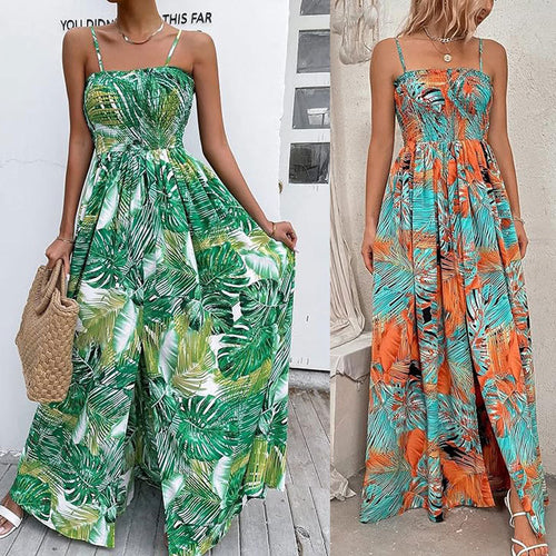 Maxi dress for women with adjustable spaghetti straps Lune London