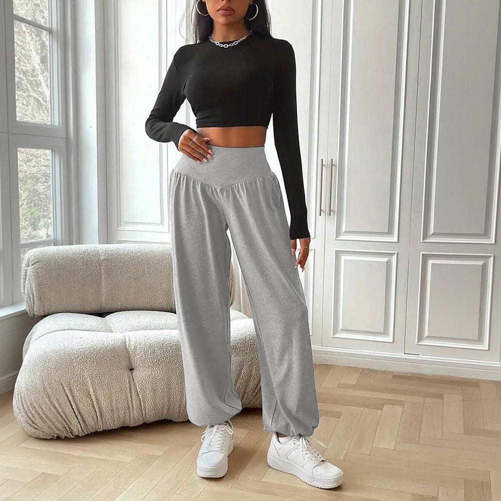 Pantalons larges aérés pour femme avec taille haute Chic & Stil