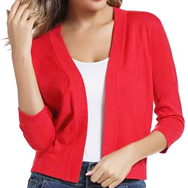Ladies casual cardigan with open front and 3/4 sleeves Lune London