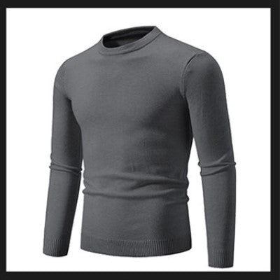 Men's Fine Knit Sweater with Round Neck and Ribbed Details Lune London