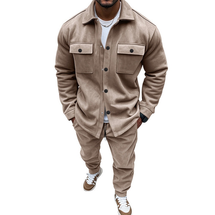 Modern utility jacket for men with practical chest pockets and matching trousers Lune London