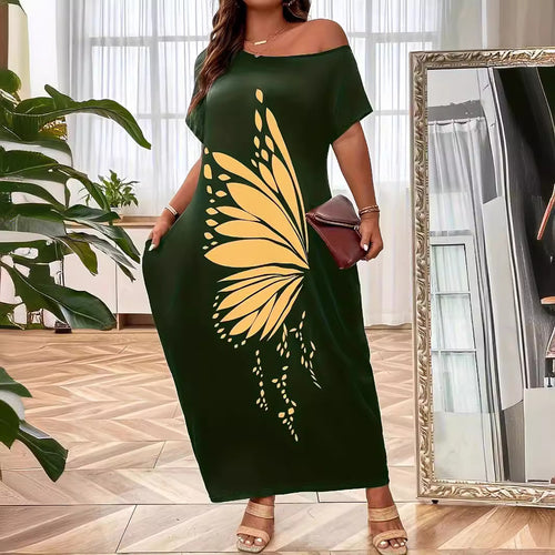 Maxi dress for women with elegant butterfly pattern Lune London