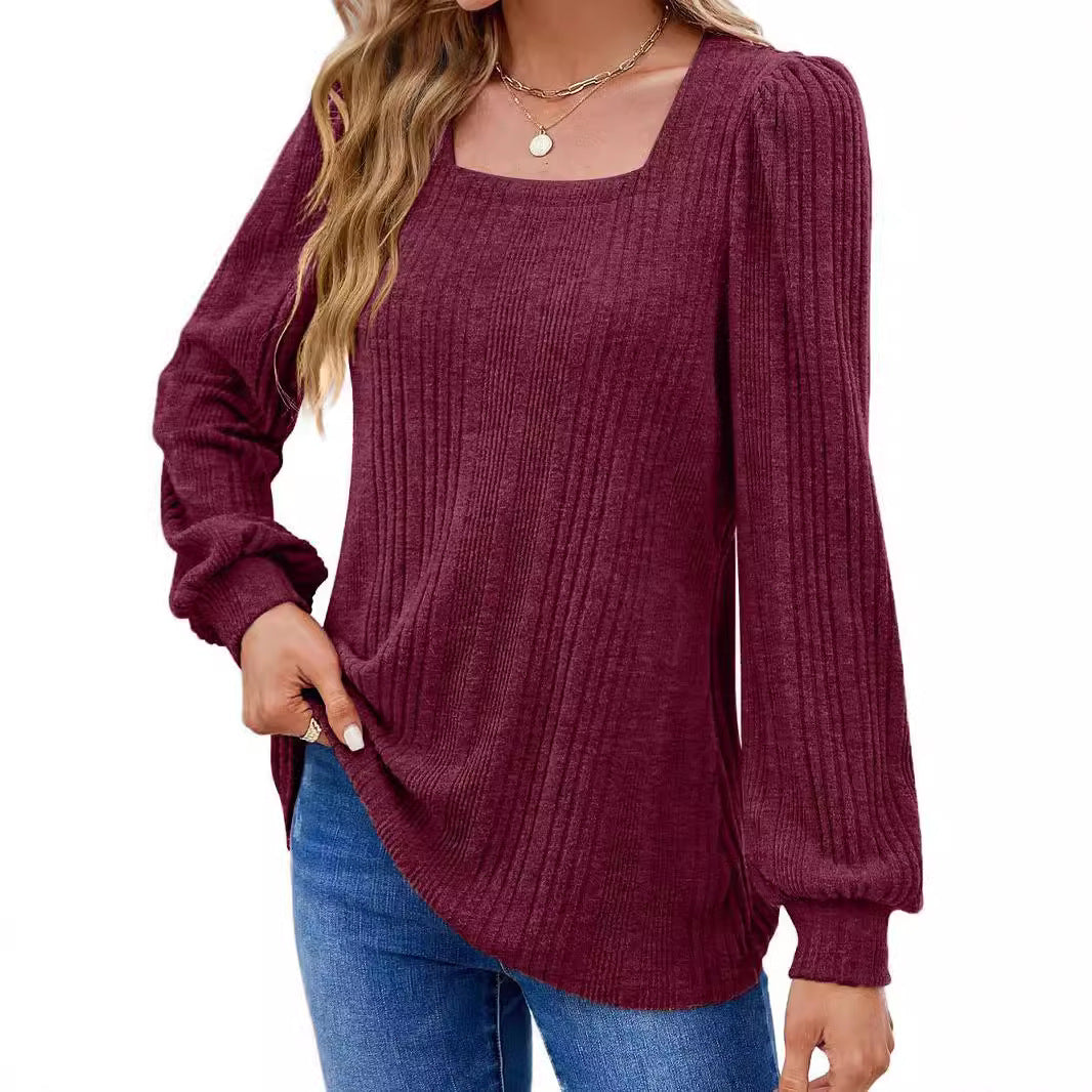 Lune London Ribbed Puff Sleeve Sweater for Women