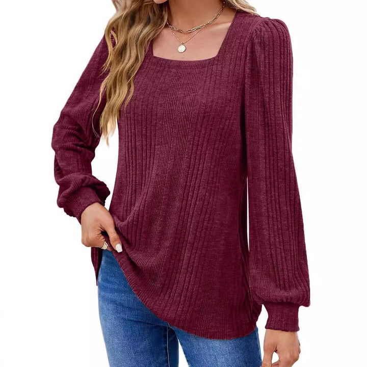 Lune London Ribbed Puff Sleeve Sweater for Women