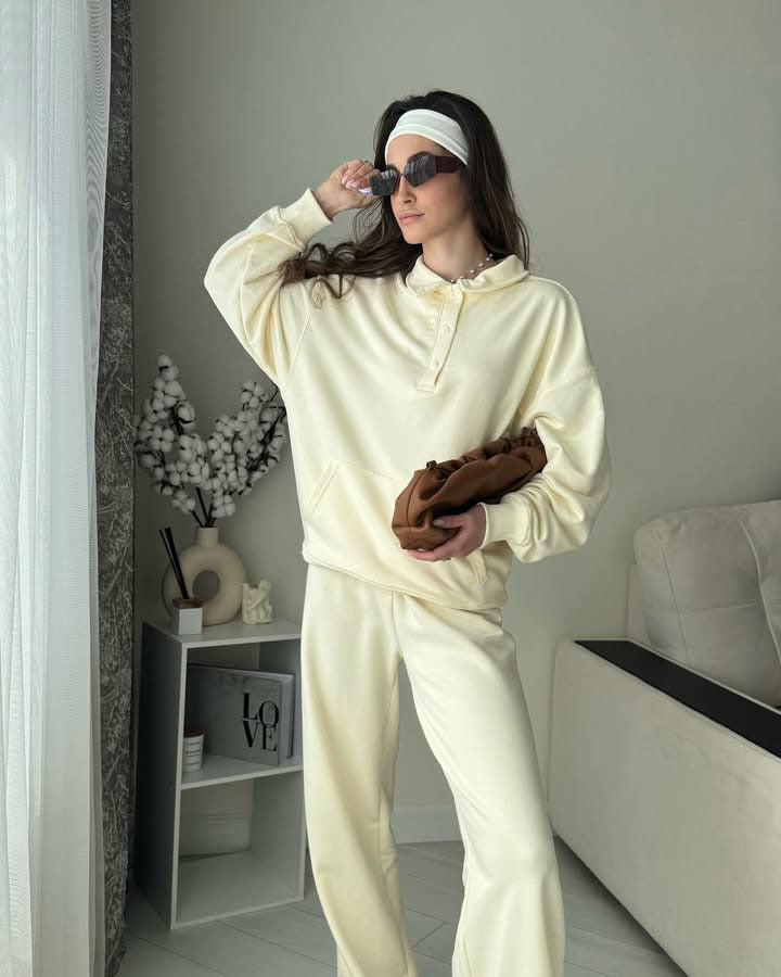 Ladies Cozy Hoodie Set with Elastic Pants and Handy Pockets Heidi Fashion
