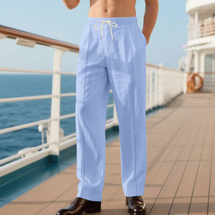 Elegant travel pants for men with adjustable drawstring and breathable fabric Lune London