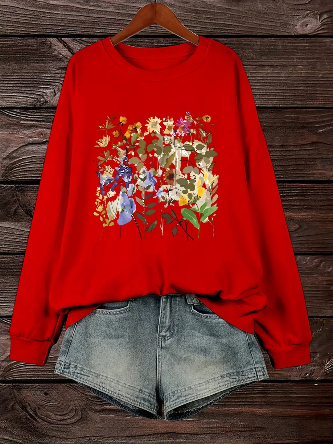 Sweat-shirt pour femmes avec motifs floraux et coupe confortable Chic & Stil
