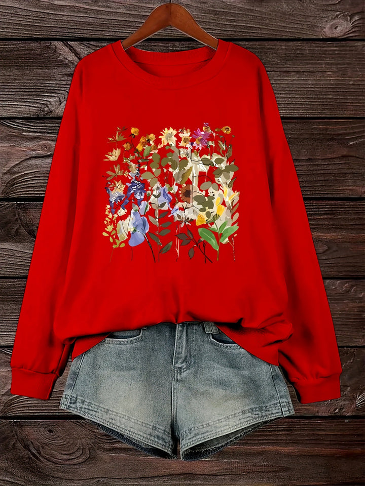 Sweat-shirt pour femmes avec motifs floraux et coupe confortable Chic & Stil