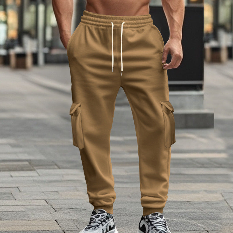 Cargo jogger pants for men with elastic waistband and practical pockets Lune London