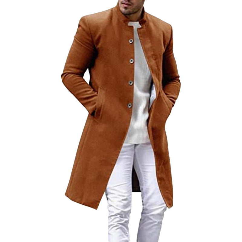 Modern and stylish wool coat for men with a continuous row of buttons Lune London