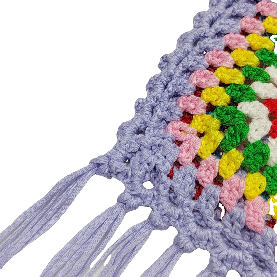 Lune London crochet pom pom shoulder bag for women