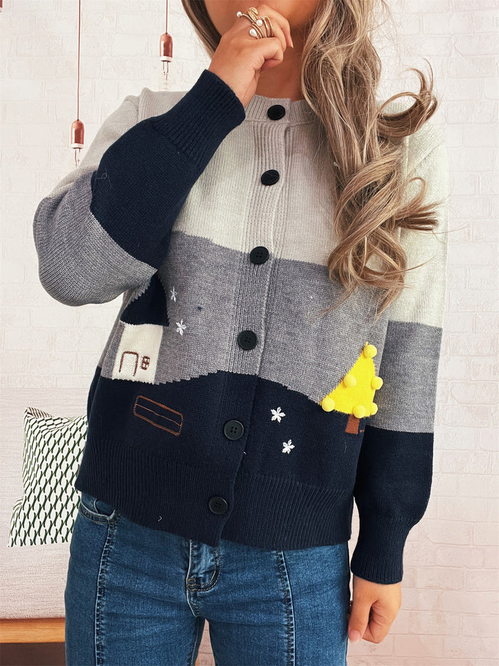Dames cardigan ludique avec des applications créatives Chic & Stil