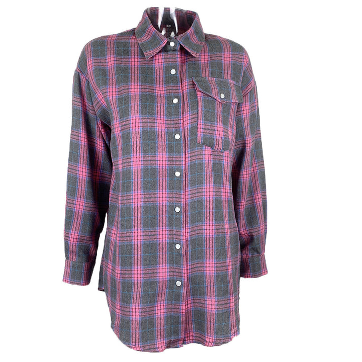 Casual plaid cotton shirt for women with a generous fit Lune London