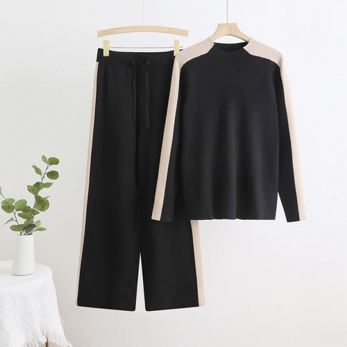Sport leisure set for women with contrasting sleeves and an elastic waistband Lune London