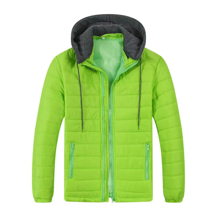 Quilted windbreaker jacket for men with hood Lune London