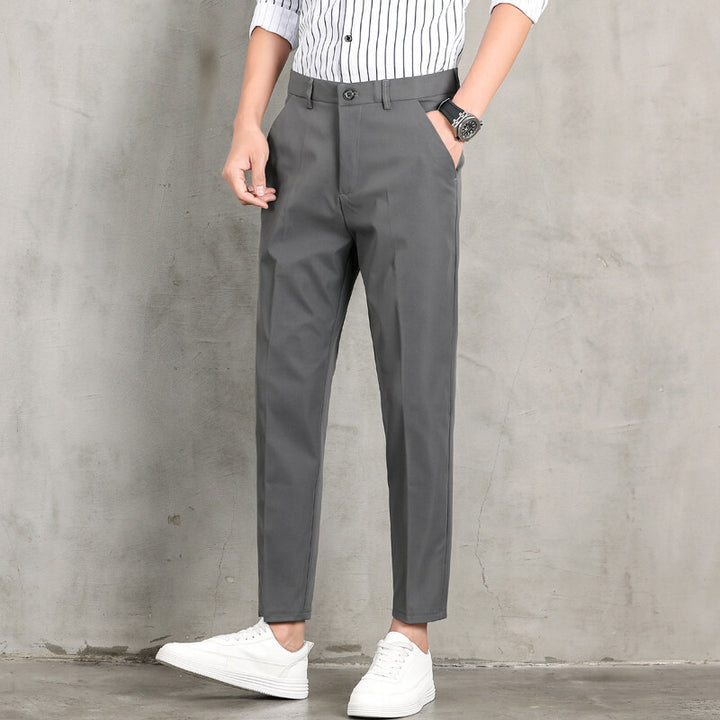 Modern slim fit chino pants for men with practical side pockets Lune London