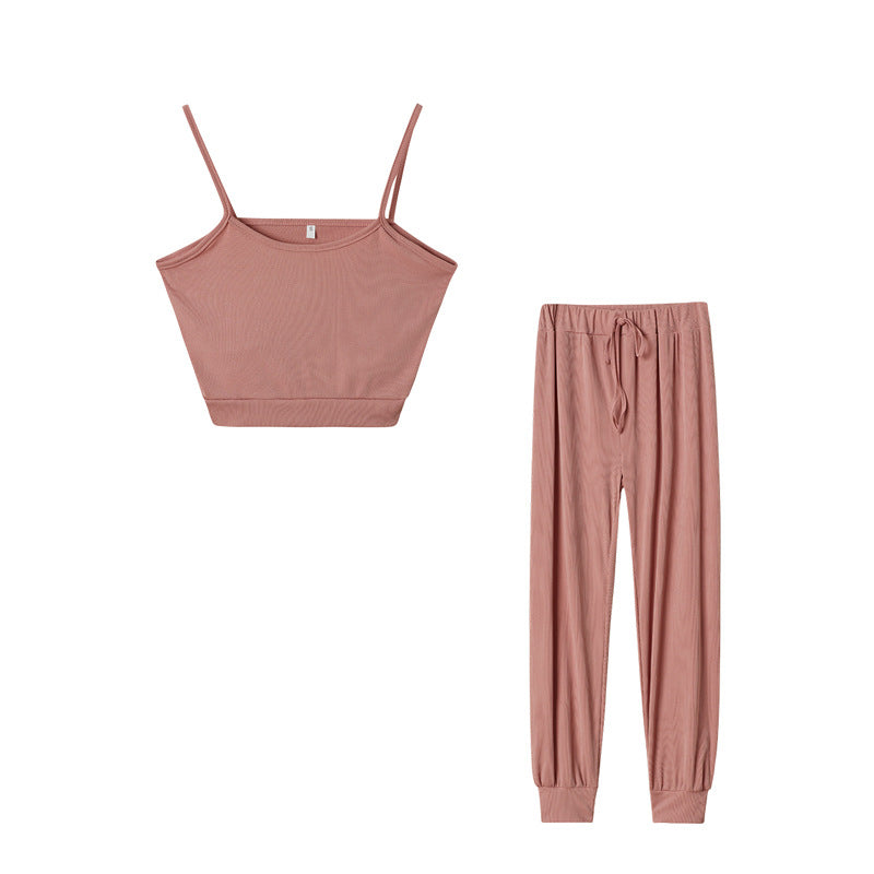 Lune London Women's Cropped Ribbed Loungewear Set
