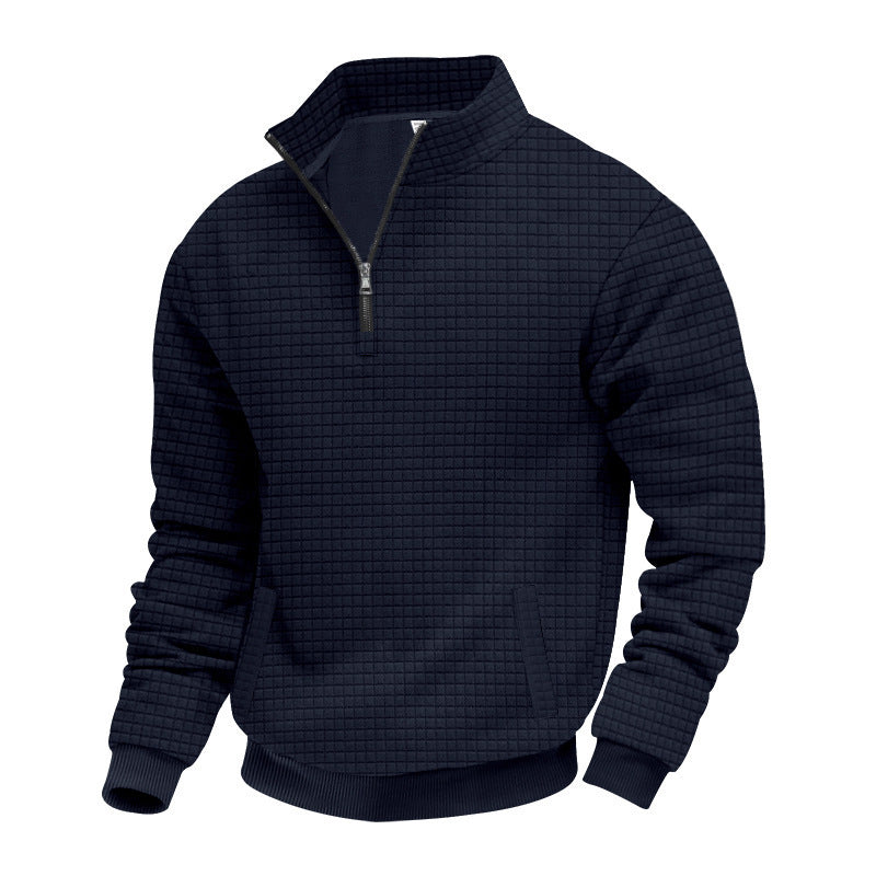 Sporty sweater for men with half-zip and practical pocket design Lune London