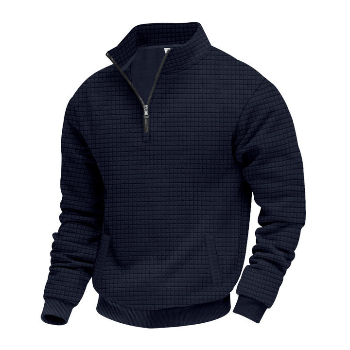 Sporty sweater for men with half-zip and practical pocket design Lune London