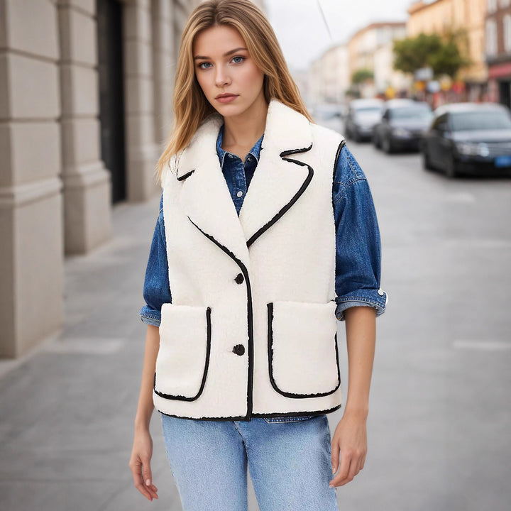 Elegant boucle style women's cardigan with practical pockets Lune London