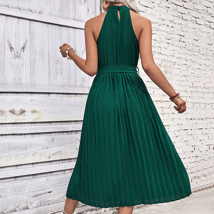 Robes Maxi Plissées pour Femmes avec Ceinture Élégante à la Taille Chic & Stil