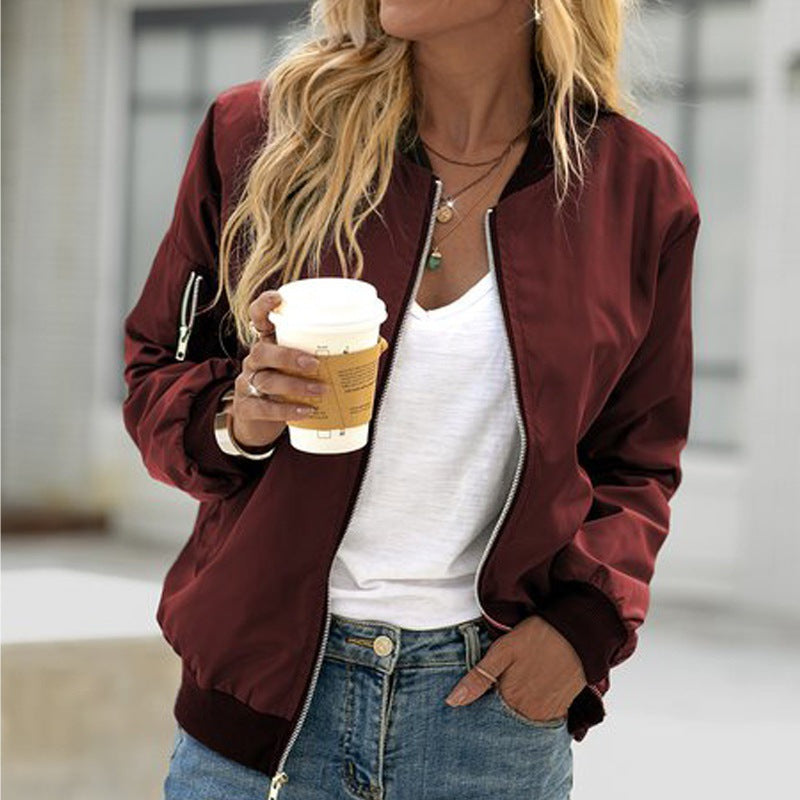 Trendy bomber jacket for ladies with practical side pockets Lune London