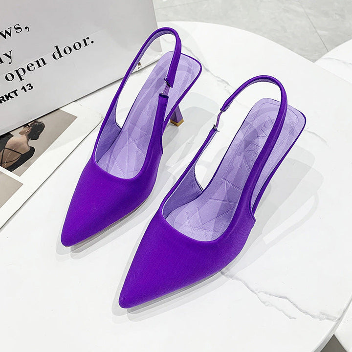 Ladies Slingback Pumps with Narrow Point and Low Heel Height Lune London