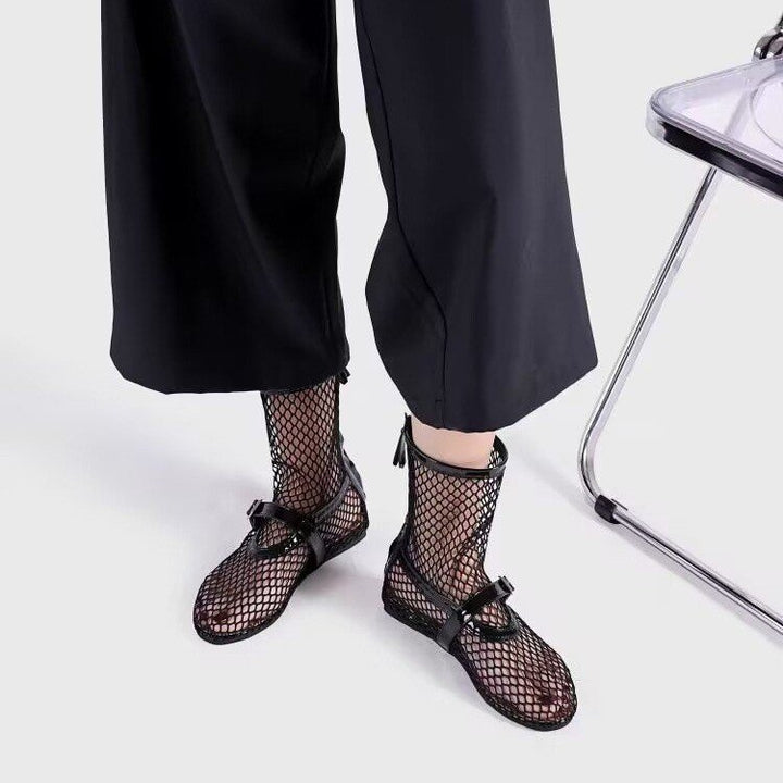 Mesh boots for women with fashionable accents and comfortable lining Lune London