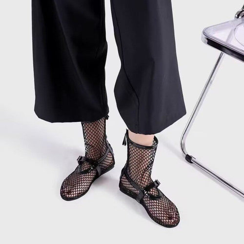 Mesh boots for women with fashionable accents and comfortable lining Lune London