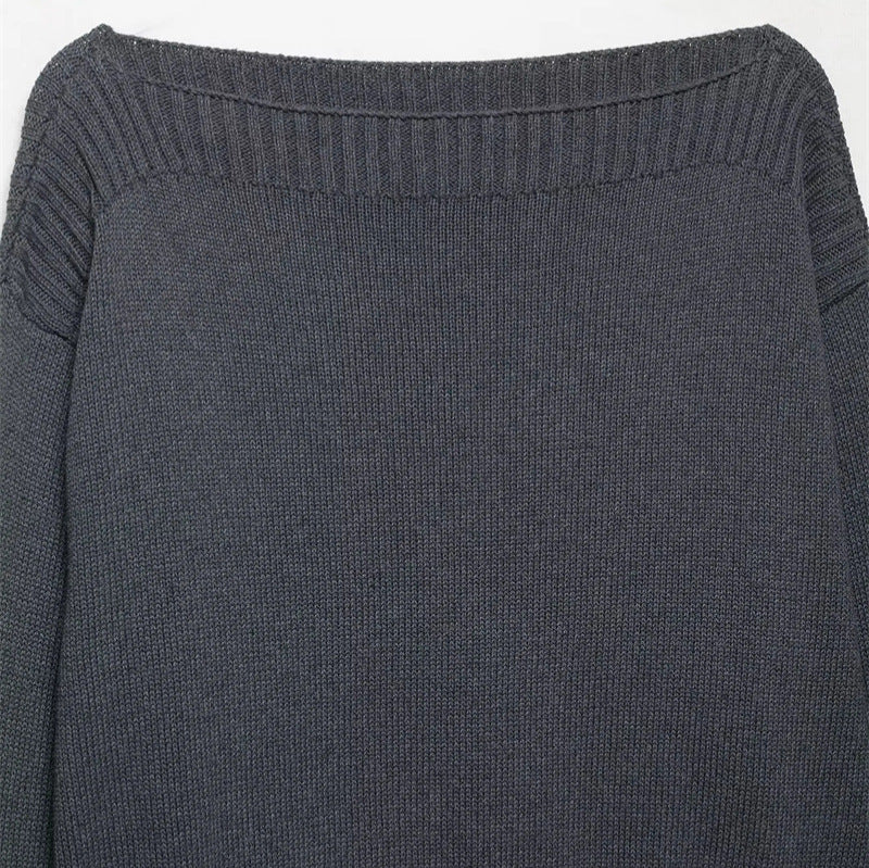 Oversized knit pullover for women with a scoop neckline and relaxed fit Lune London