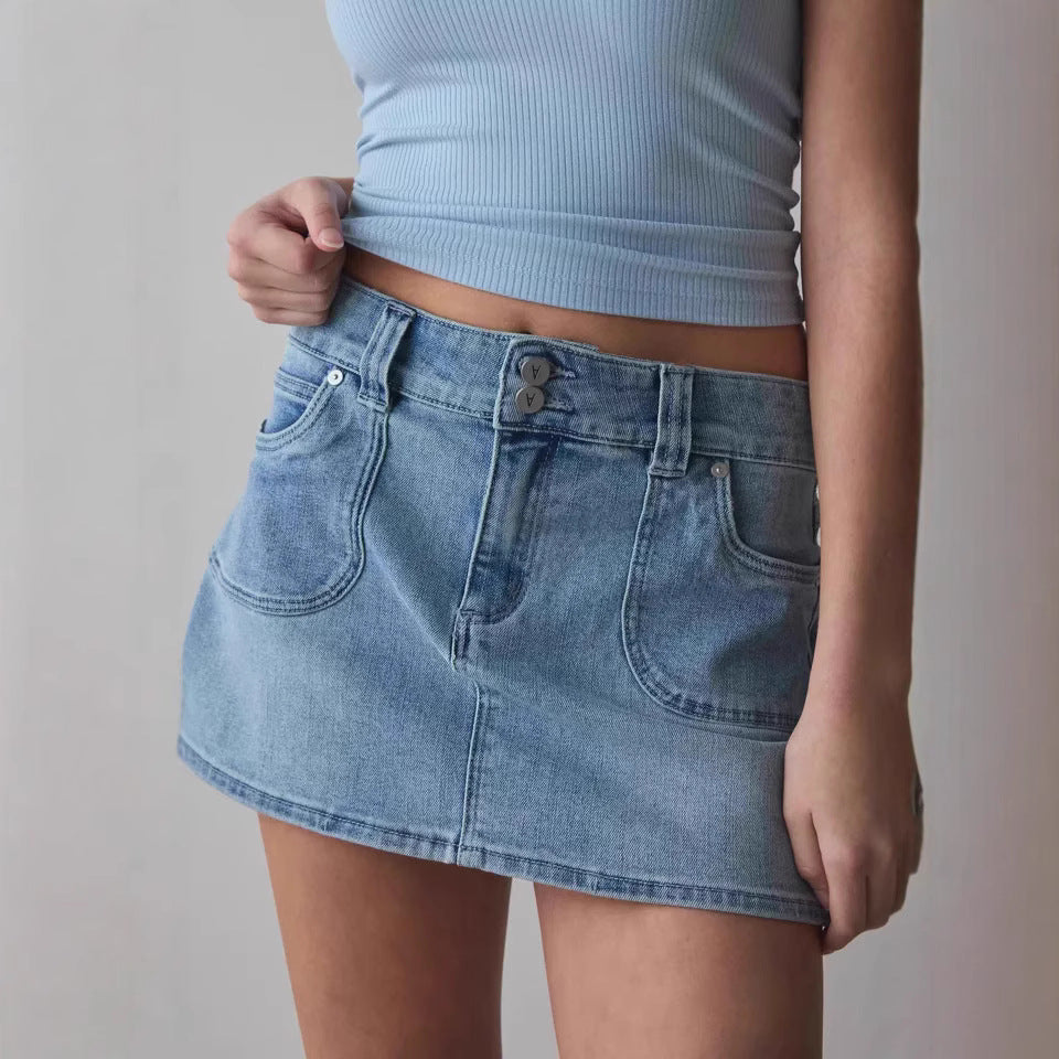 Women Denim Mini Skirt with High-Quality Pockets and Modern Cut Lune London
