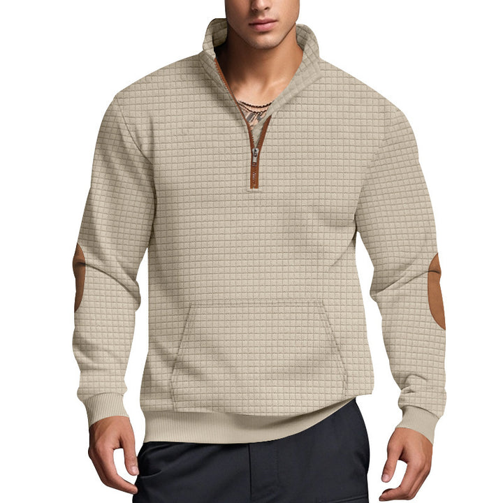 Structured fleece pullover for men with trendy high collar Lune London